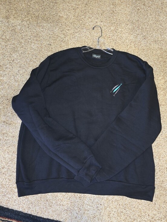The Chosen Other - The Chosen Black Crewneck Sweatshirt w/Teal & White embroidered fish detail